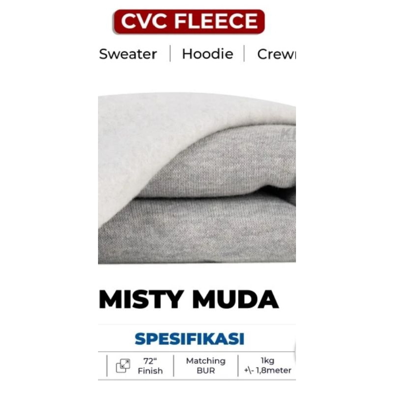 Bahan Kain Jaket Sweater Hoodie Kain CVC Fleece 1kg
