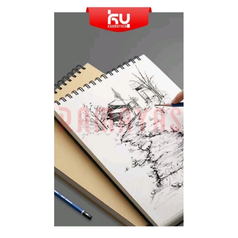 

Watercolor Paper Sketchbook Ring Spiral 250 Gsm Ukuran A4 Alat Menggambar