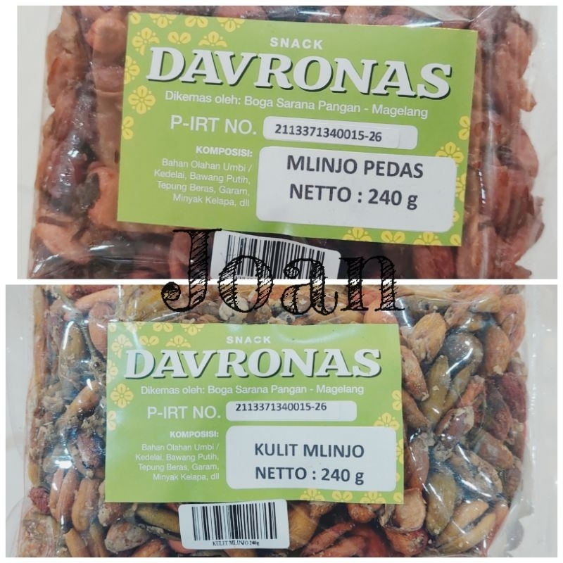 

Mlinjo Pedas & Kulit Mlinjo 240gr Davronas / Camilan & Oleh Oleh Khas Magelang Jogja Solo