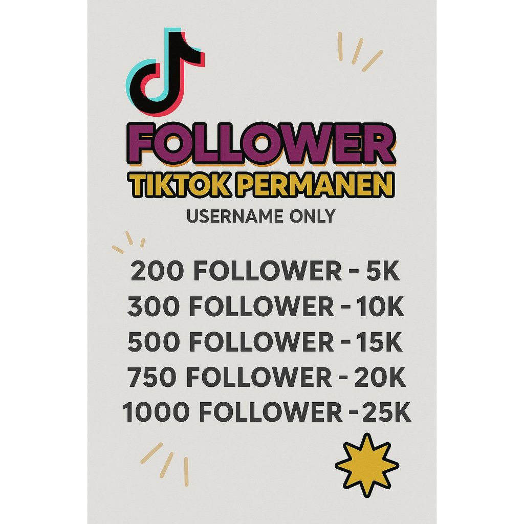 TIKTOK FOLLOWER PREMIUM TERMURAH
