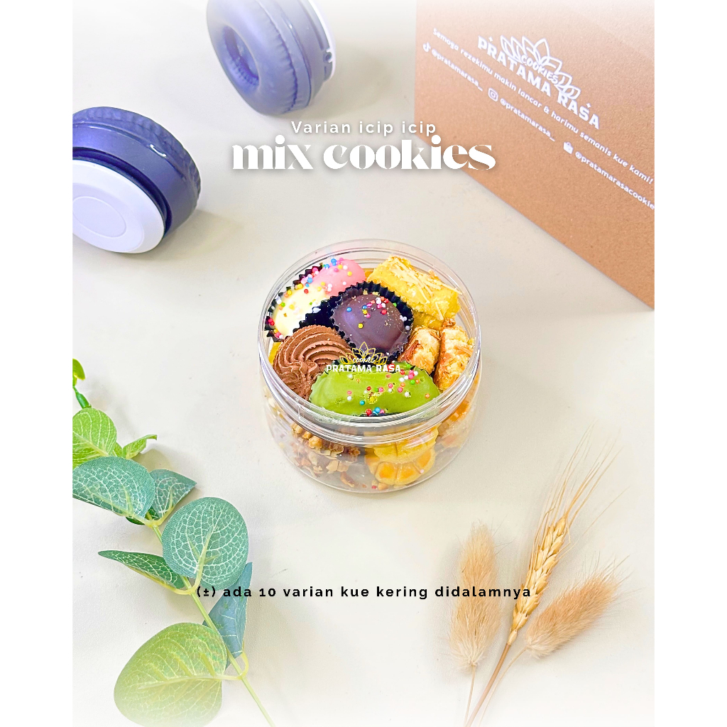 

icip icip Cookies (Kue Campur) Pratama Rasa Kue Kering Renyah Berkualitas Toples tabung 250ml