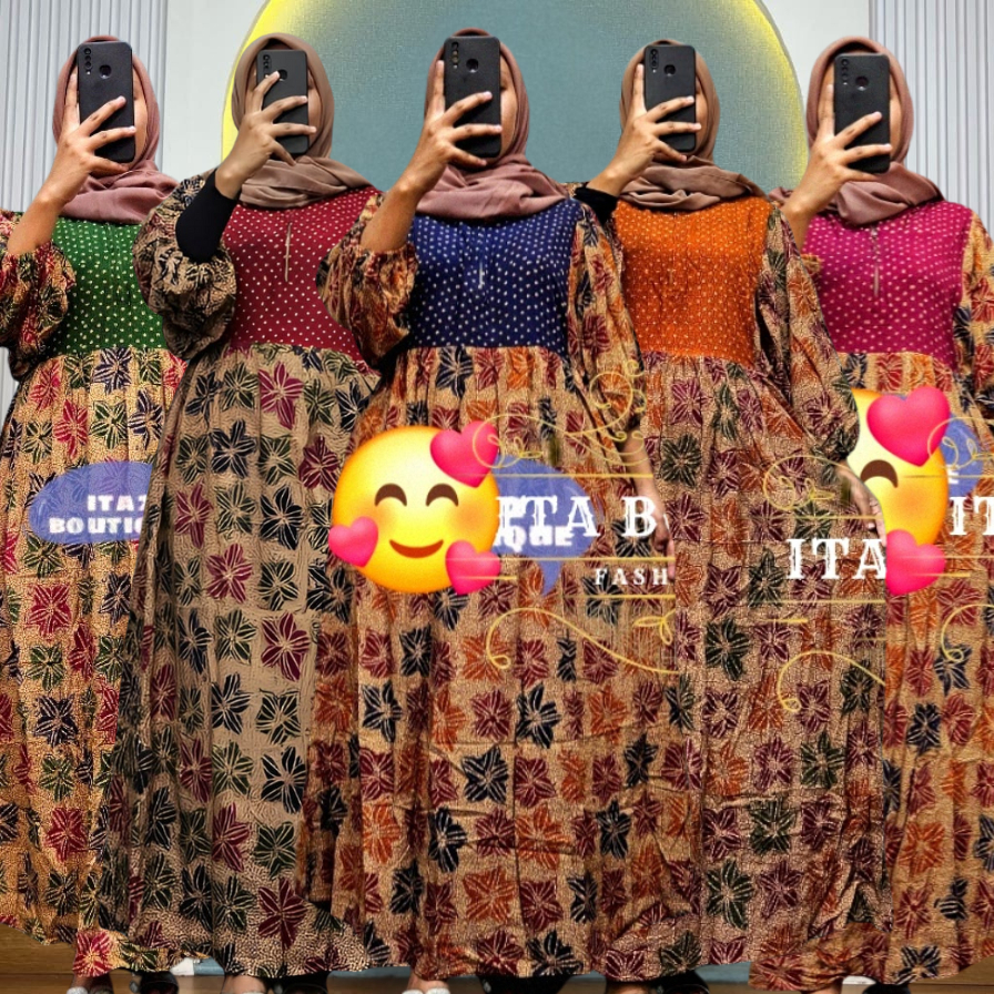 Gamis Twill Rayon Premium Terbaru Batik Pekalongan Ori Dress Busui itaboutique