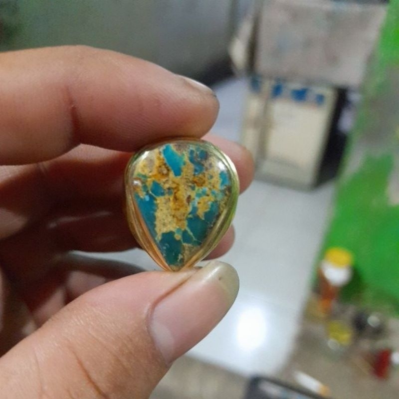 natural Batu pirus persia tetes hijau kedongdong