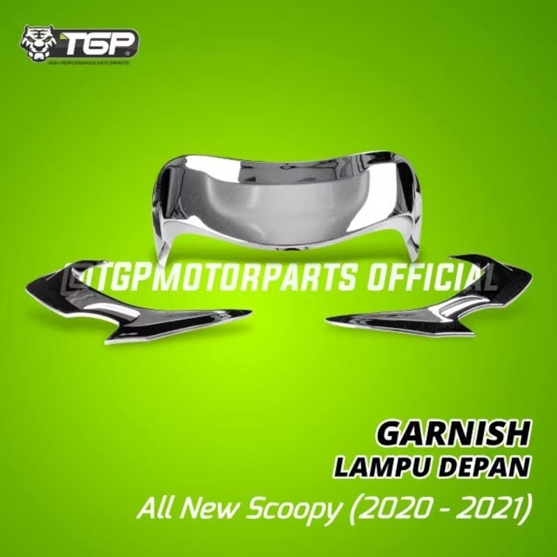 garnish/lis lampu depan scoopy new2020 2021 2022 merk TGP maju variasi