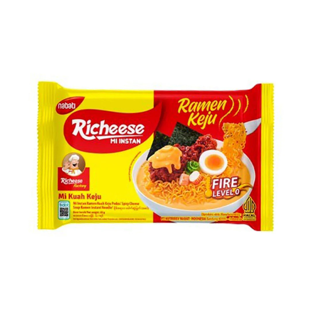 

NABATI RICHEESE MI INSTANT RAMEN KEJU FIRE LEVEL 0 PCK 67g