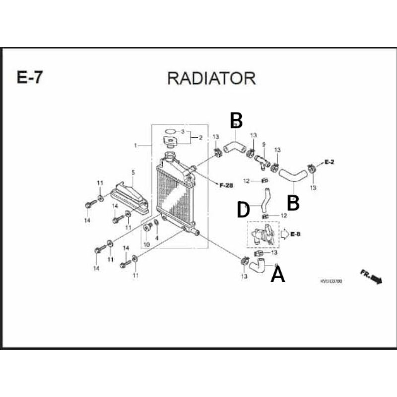SELANG RADIATOR VARIO 110 KARBU