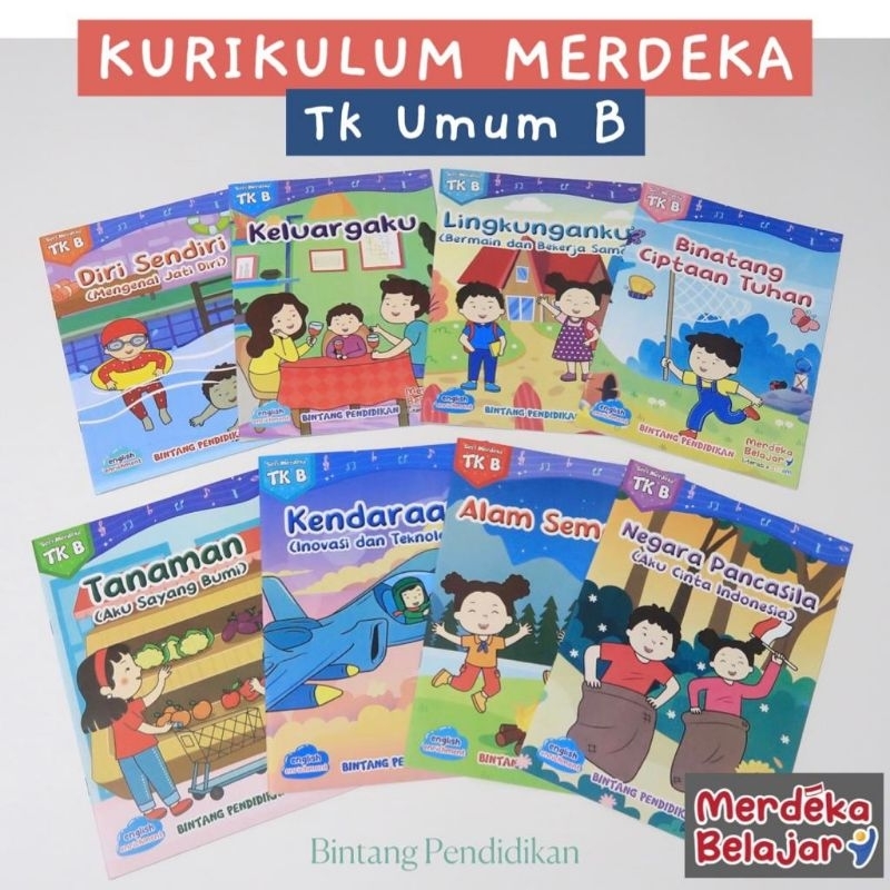 Buku Paket Umum (Isi 8 Buku) Untuk Tk/Paud Tk A Dan Tk B- Kurikulum Merdeka