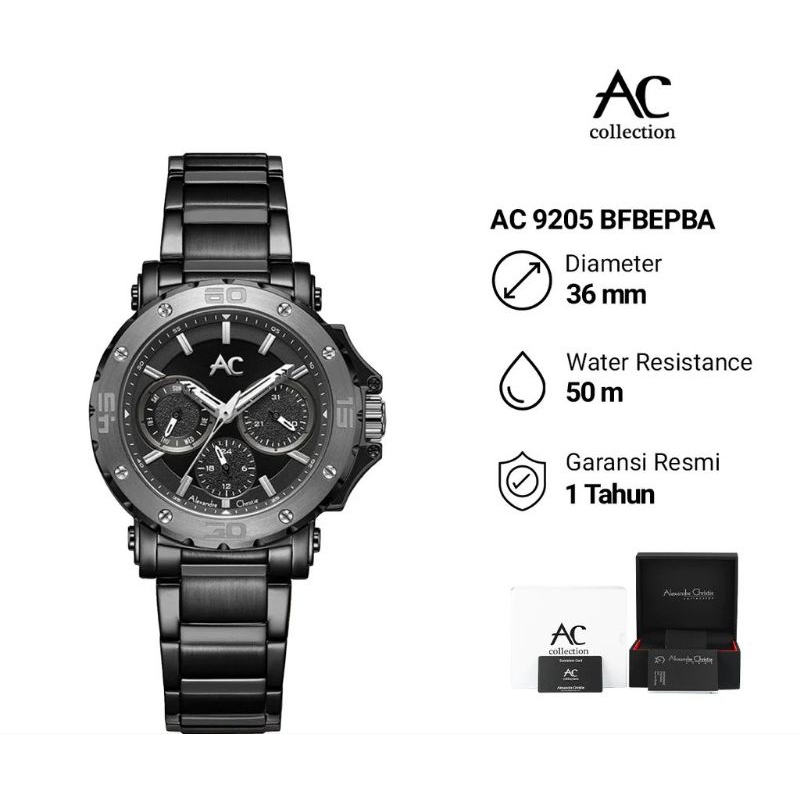 Best Seller Jam Tangan Wanita Alexander Christie AC 9205 BFBRPBA Analog Cronograph Aktif Stainless