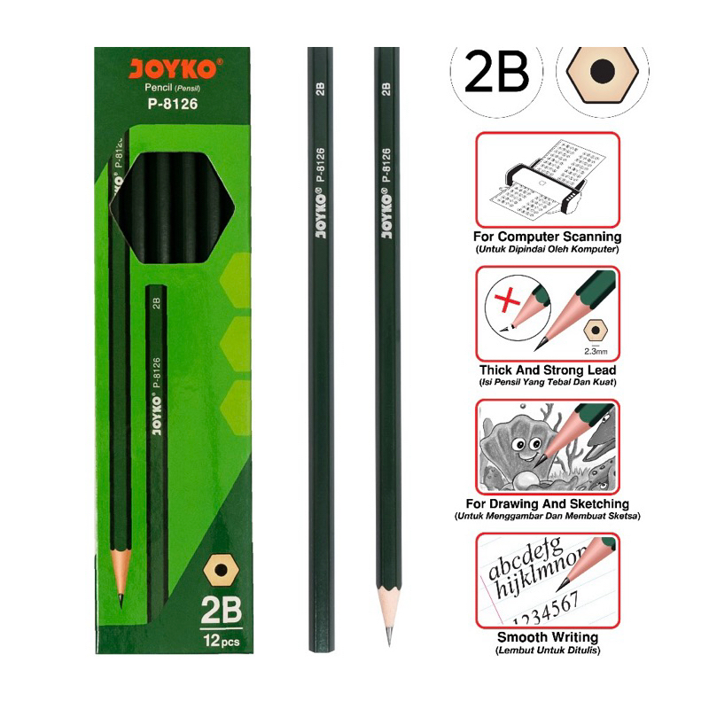 

Pensil Kayu Joyko P8126 2B