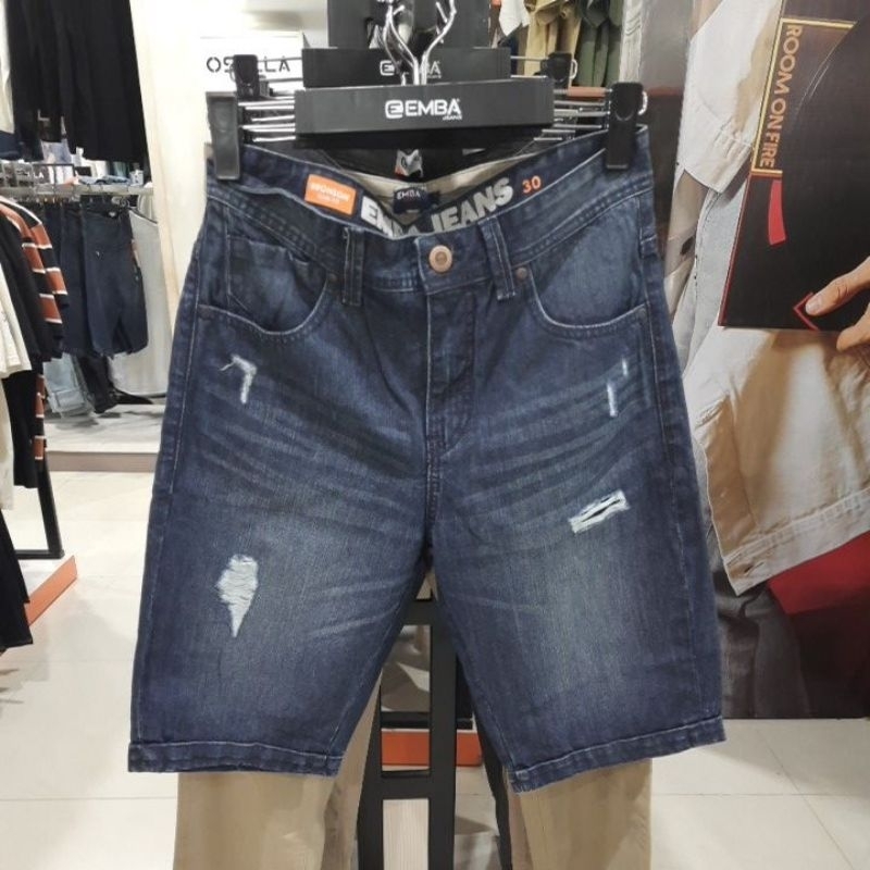 EMBA JEANS CELANA PENDEK DENIM SOBEK KEKINIAN ORI MATAHARI|633105
