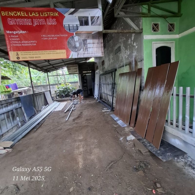 Pagar slidding GRC motif kayu Pesanan Bapak Imam Lokasi Karawang