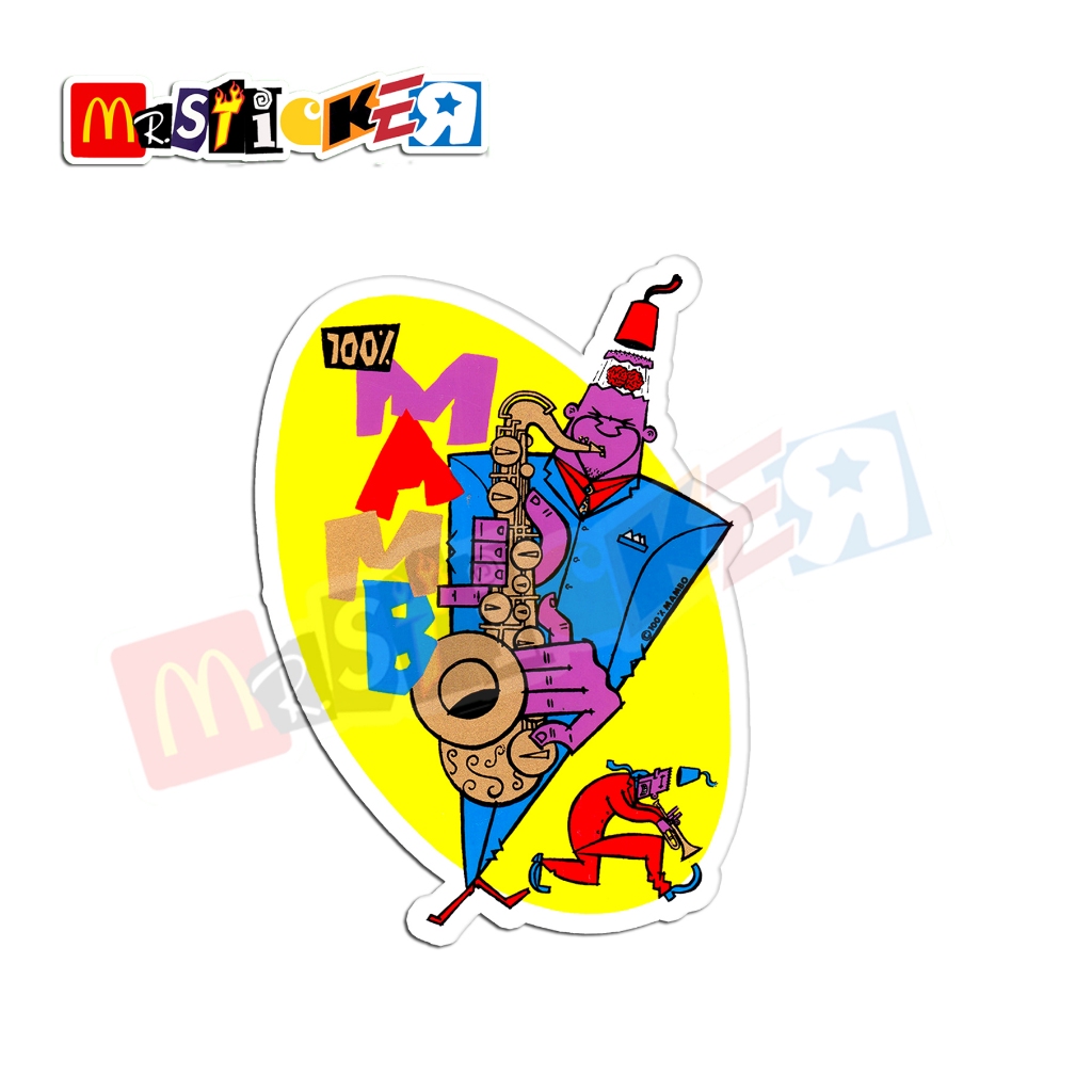 

sticker Mambo graphic sax logo diecut stiker retro surf vintage streetwear