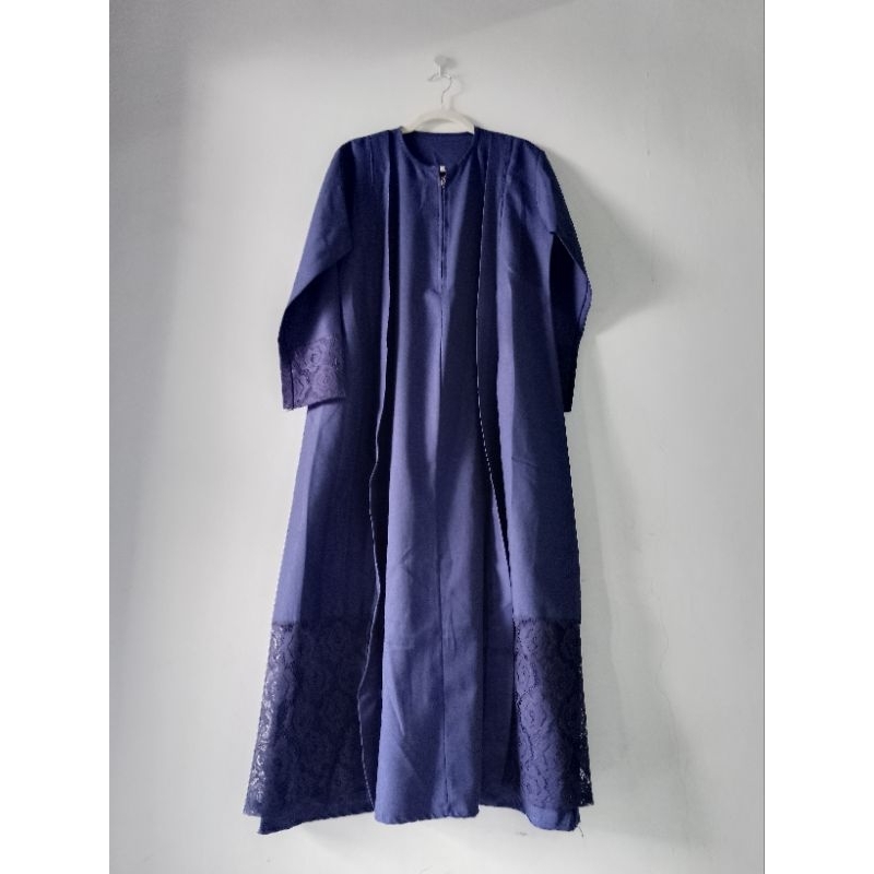 [PRELOVED] Gamis Brukat Navy