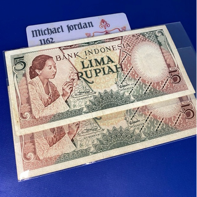 5 rupiah pekerja 1958 kondisi bekas