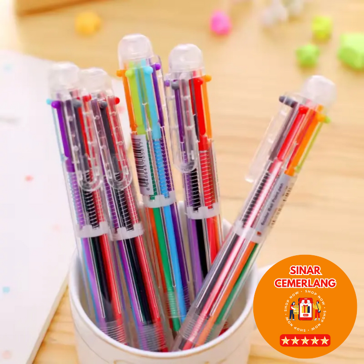 

SC Pulpen 6 Color in 1 Ballpoint Pen Office Pena 6 Warna Sekaligus Berwarna Murah