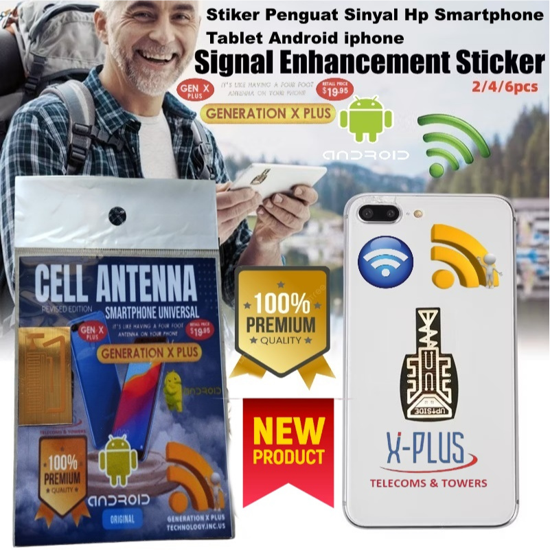 Stiker Penguat Sinyal HP Smartphone / Handphone Tablet Android Iphone Universal X Plus