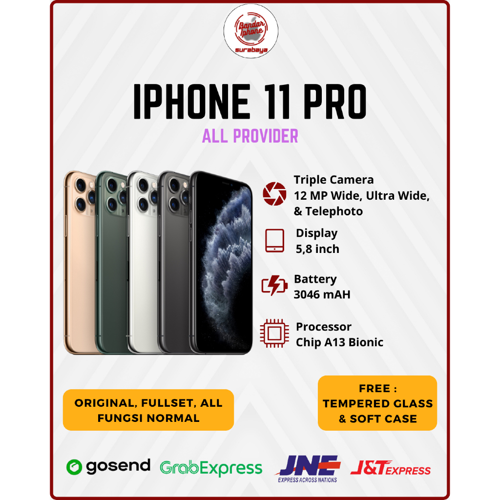 [Second] iPhone 11 Pro 64GB/128GB/256GB Fullset All Operator Bergaransi