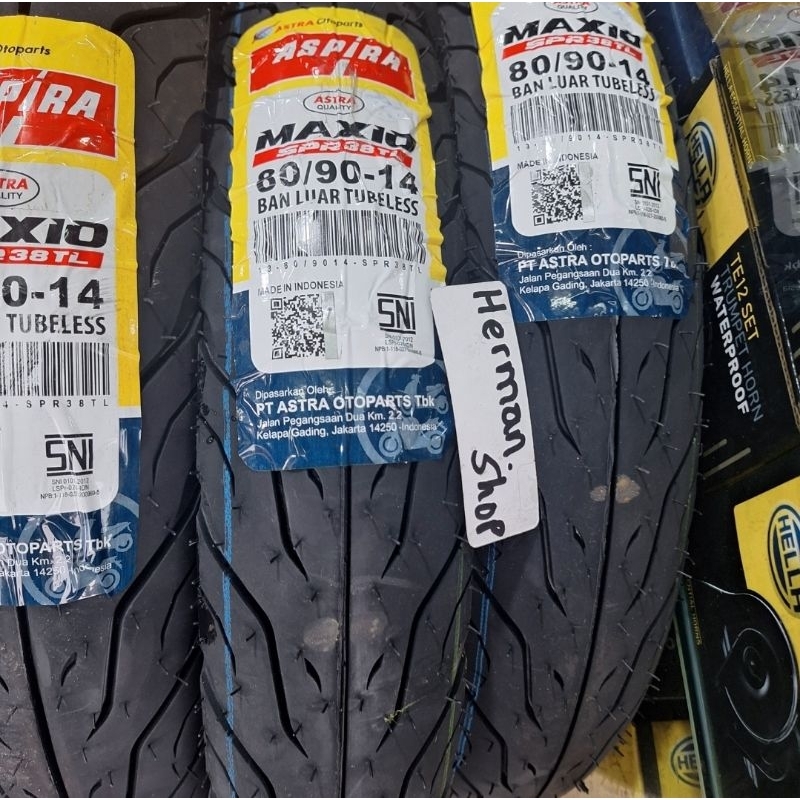 BAN ASPIRA MAXIO 80/90-14 90/90-14 TUBELESS - BAN TUBELESS ASPIRA MAXIO 70/90-14 90/90-14 80/90-14