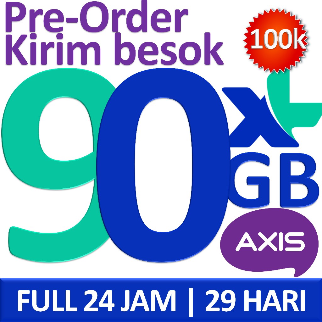 Kuota Axis unlimited murah Promo 30 hari 100gb 60 50 inject internet data bulanan 25 gb 30 120 75 35