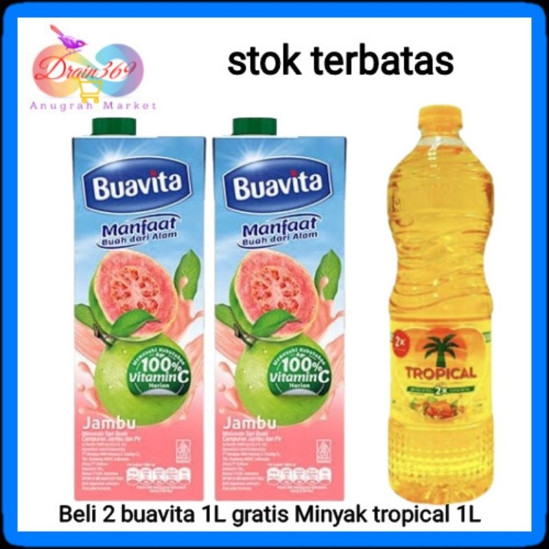 Buavita jambu 1L beli 2 gratis minyak 1L