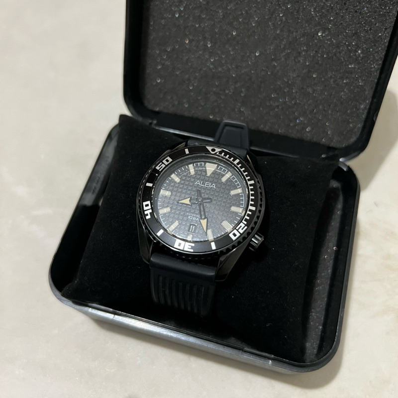 Jam Tangan ALBA AS9P05 AS9P05X1 diver full black