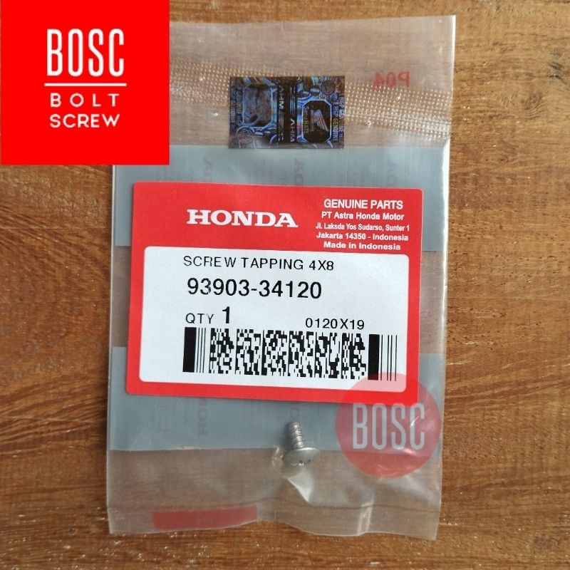 Baut Plat Tutup Gigi Selah Vario Beat Scoopy 4x8 mm 9390334120 AHM