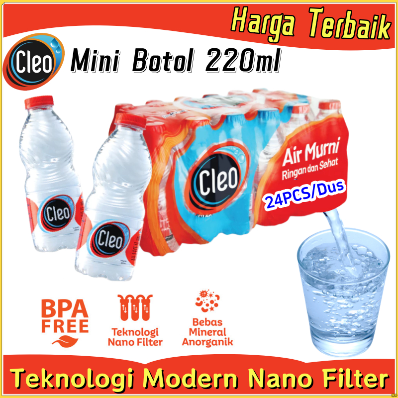 

【DISKON 52%】CLEO Mini Botol 220ml Air Murni (24botol/pack) Kemurnian 99.99% /Cleo~Murni Lebih Baik