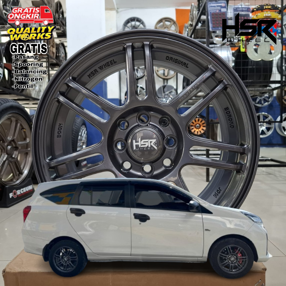 Velg Mobil Calya, Sigra, Ring 15 Lebar 6,5 Rata Et42 Velg Racing Hsr Wheel Boon