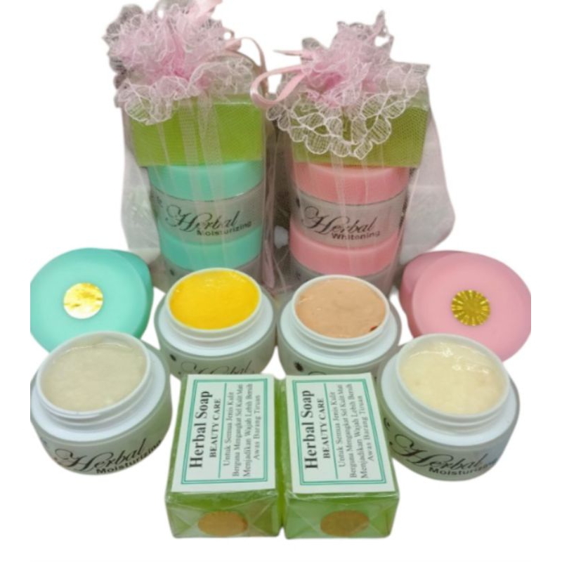 Cream Herbal Hijau//Pink Ori  Hollo M[paket 3in1 Herbal Ori] Kemasan Mika