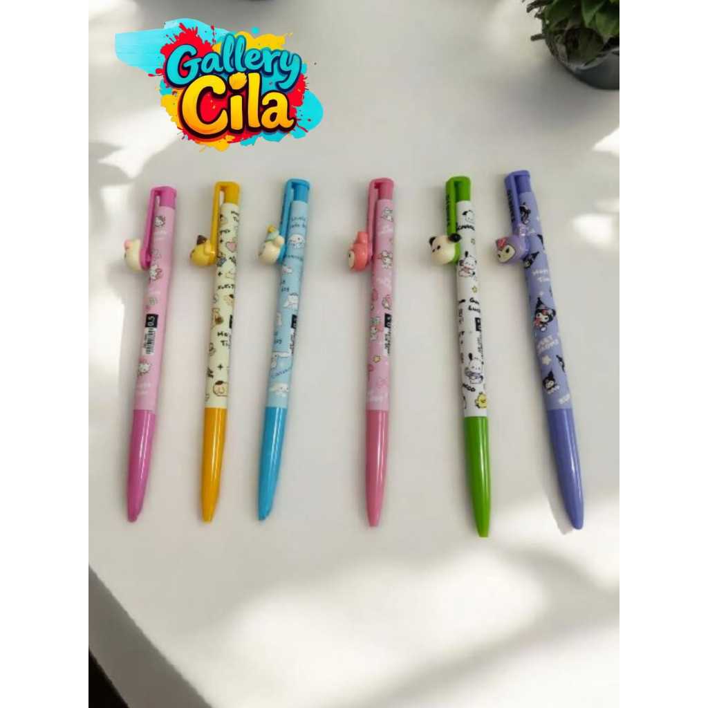 

Pulpen Sanrio Kuromi Cinnamoroll Pochacco Hello Kitty My Melody Pumpumpurin Panjang 15cm