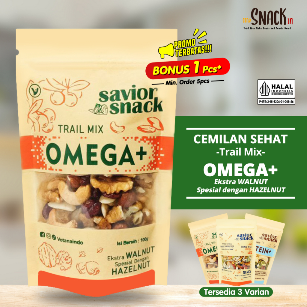 

Trail Mix SUPERFOOD Savior Snack Omega+ Cemilan Enak dan Murah Makanan Sehat Berkualitas