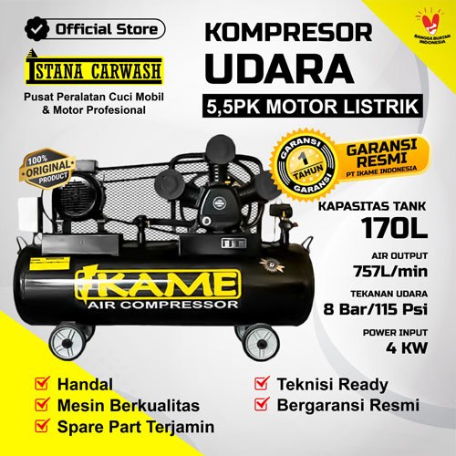 IKAME KOMPRESOR UDARA 5,5PK MOTOR LISTRIK | KOMPRESOR BERKUALITAS | ORIGINAL & BERGARANSI RESMI