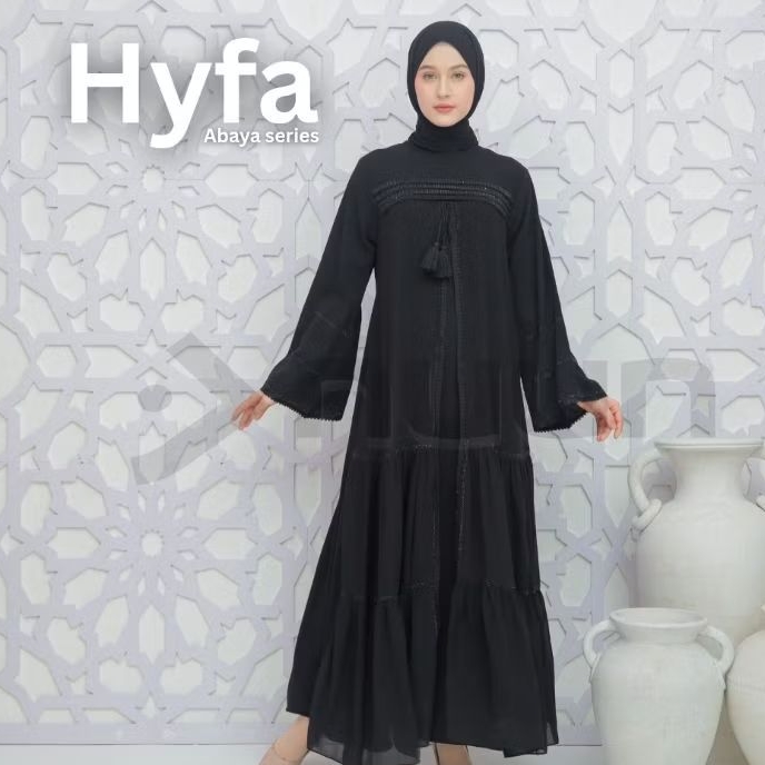 HYFA ABAYA by Nuun | Abaya arab hitam putih gamis arab abaya kekinian abaya Turkey Turki mewah