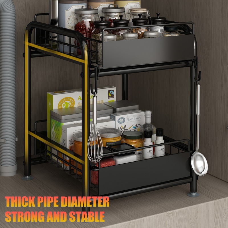 Rak Dapur Serbaguna Lemari Laci Geser Keranjang Tarik Dapur Organizer / Rak Tarik Kolong Dapur