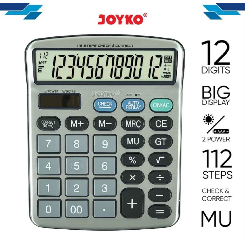 

Calculator Kalkulator JOYKO CC-46 12 Digits Check Correct