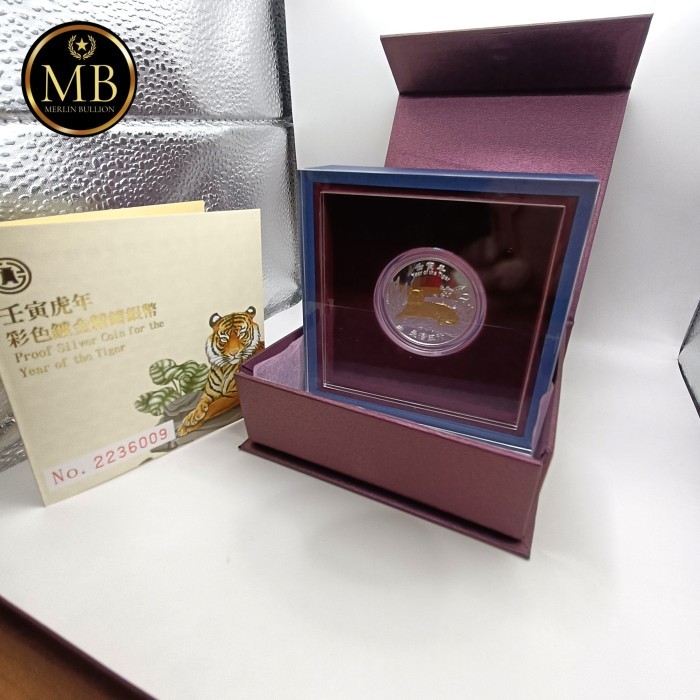 KOIN SILVER BERLAPIS EMAS 1 OUNCE / ONS EDISI ZODIAK TIGER / MACAN BERSERTIFIKAT ASLI MADE IN TAIWAN