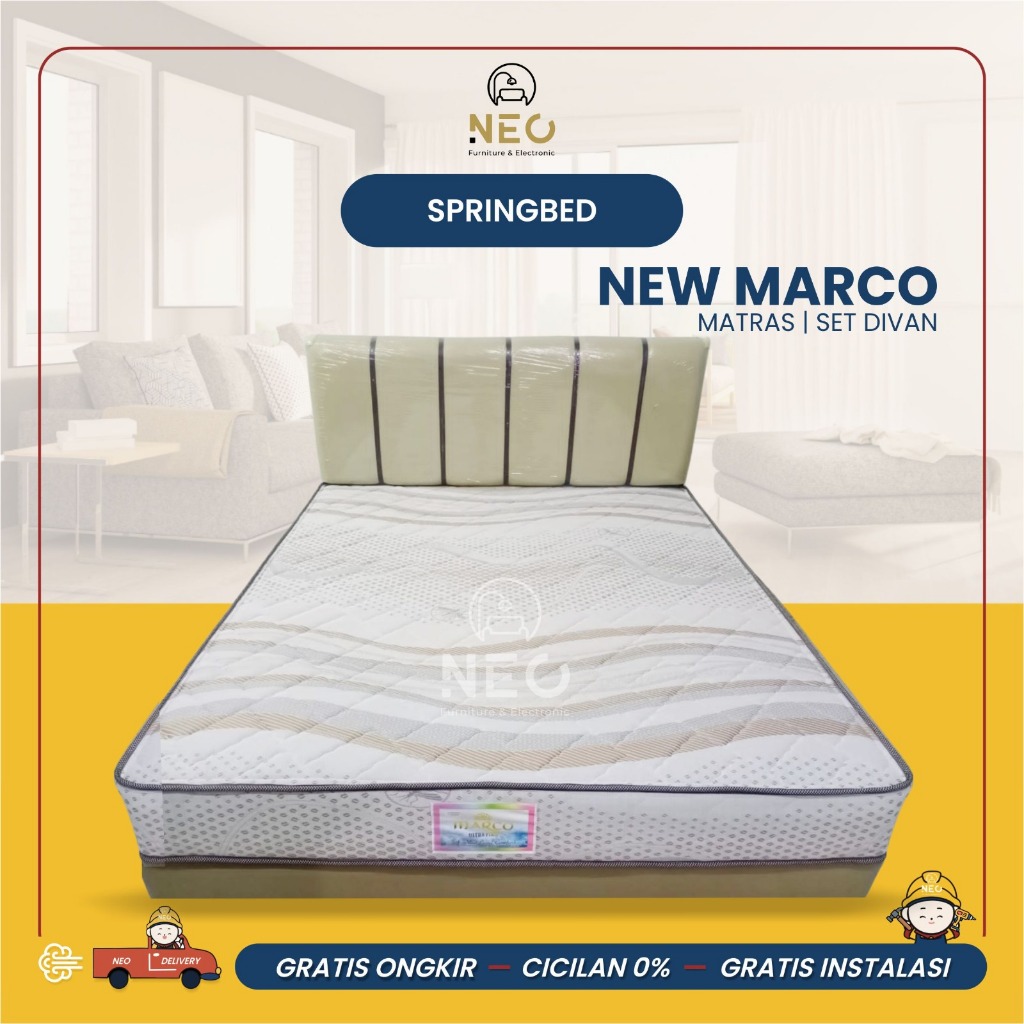 NEO - SPRINGBED NEW MARCO FULLSET KASUR AJA  MATRASS ONLY DIVAN RANJANG  TEMPAT TIDUR KING SIZE QUEE