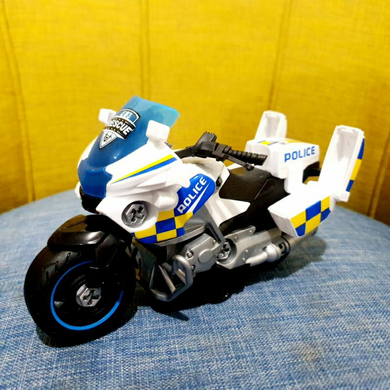 GDM - Diecast motor gede BMW polisi patroli box kebuka anak - miniatur moge polisi patrol