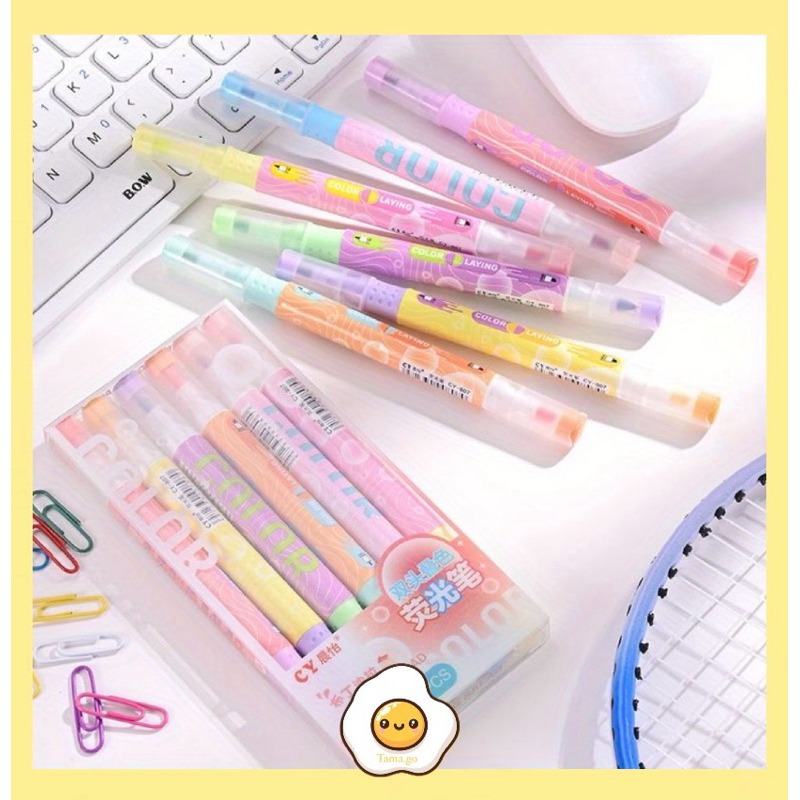 

Highlighter Pastel 2 Sisi Isi 6pcs 12 Warna / Spidol Penanda Teks Set Alat Tulis Sekolah / Spidol Pen Marker Ujung 2 Tip Serbaguna