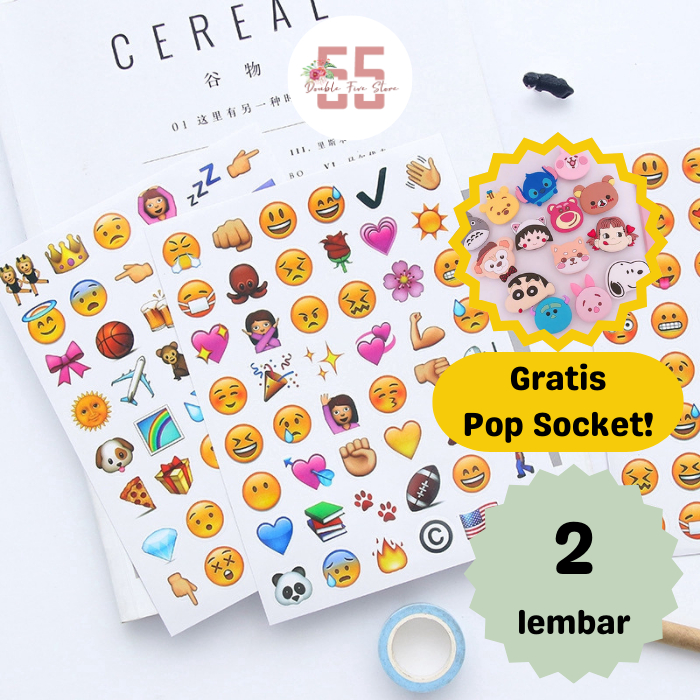 

Sticker Aesthetic Dekorasi Jurnal Scrapbook Motif Emoji Lucu - 133