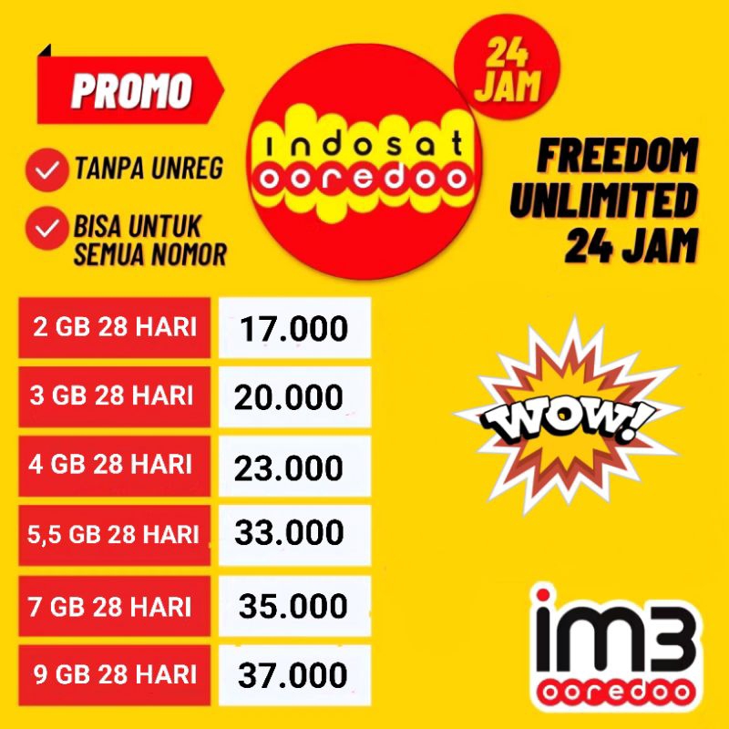 Paket Data Indosat | Fredoom Internet 28 Hari | Promo