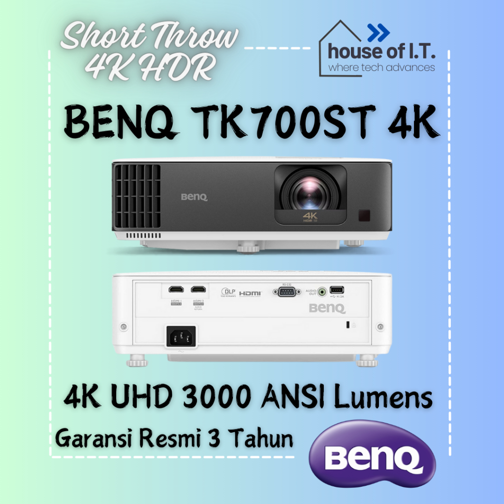 Projector Gaming BENQ TK700ST 4K HDR 10 - Proyektor PS5 Gaming