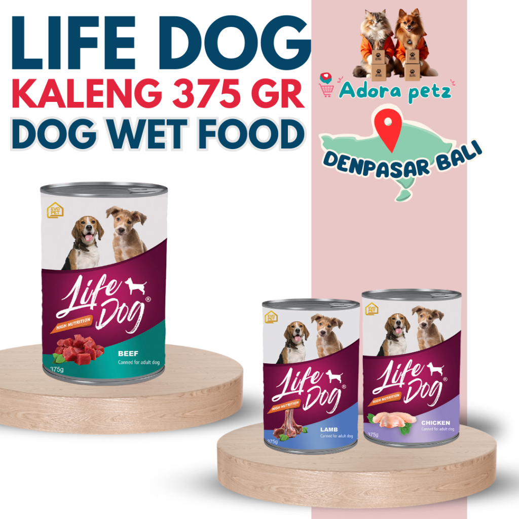 Life Dog 375 Gram Wet Food Makanan Basah Anjing Ecer & Grosir Instant, Reguler Bali [ADORA PETZ ID]