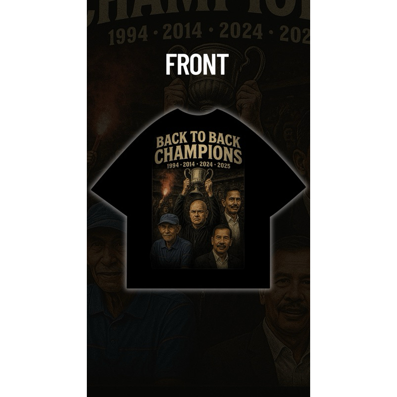 T-SHIRT BACK TO BACK CHAMPIONS|KAOS HOOLIGAN|B2B PERSIB|CHAMPION PERSIB| KAOS OVERSIZE CHAMPION PERS