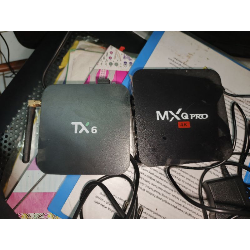 tv box tx 6 dan tv box mxq pro 4k unit dan remot aja