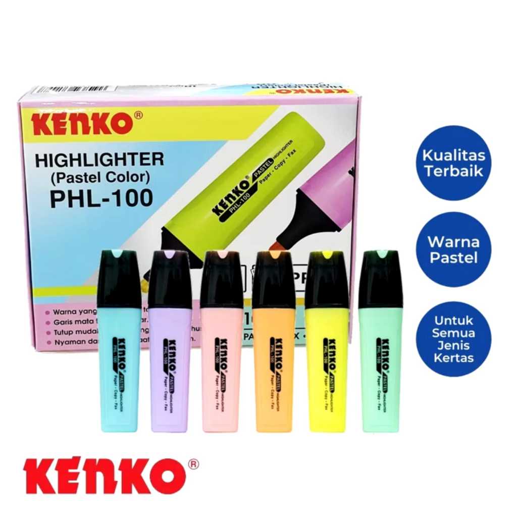 

V2_HL Kenko PHL-100/Stabilo Kenko Pastel/Stabilo Pastel Kenko Warna PHL-100 Highlighter Penanda Warna