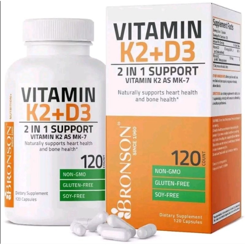 BRONSON VITAMIN K2 D3 5000IU,90MCG 100% ASLI