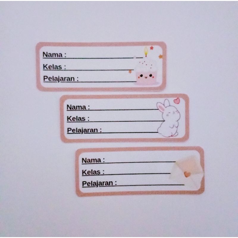 

Stiker lebel nama/lebel buku tulis