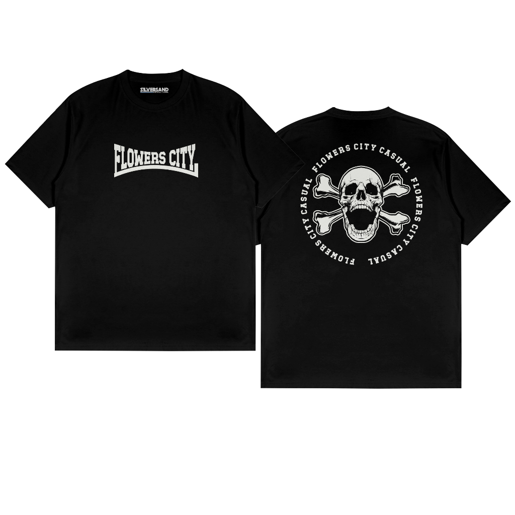 Kaos Distro Pria Dewasa Flowers City Casual Combed Premium