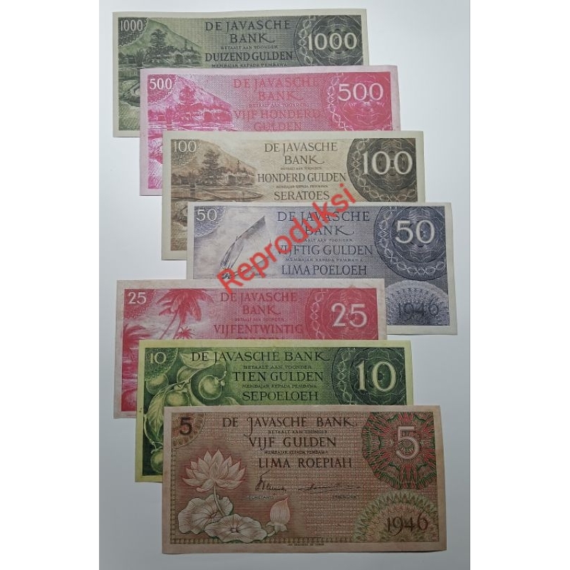 Uang REPRO Jaman Penjajahan Set Komplit Seri Federal Tahun 1946